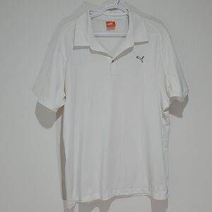 Puma large white athletic short sleeve polo shirt